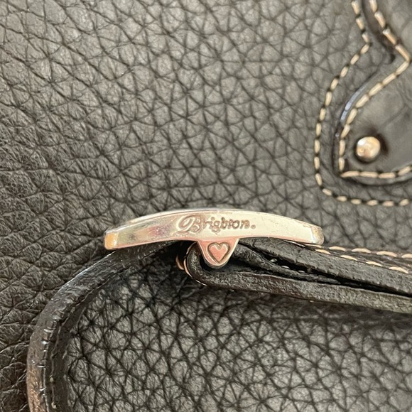 Brighton Crossbody Wallet Organizer Black Leather Floral‎ Interior - Picture 6 of 7